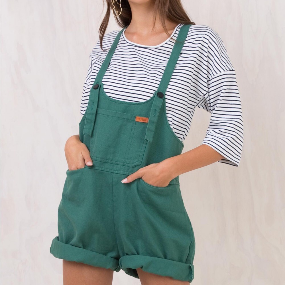 ✨NWOT✨Princess Polly Green Sloan Denim Overalls